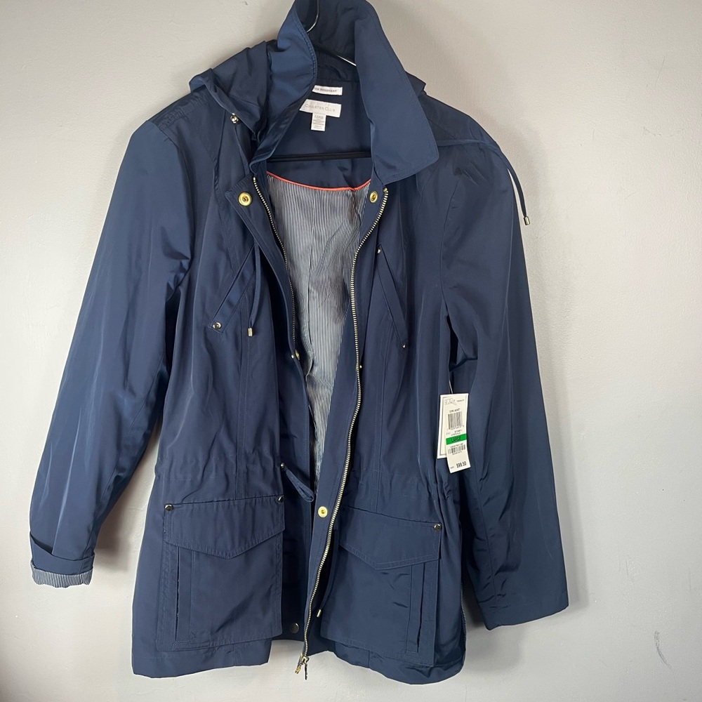 NWT Charter Club Dark Blue Utility Jacket  size large